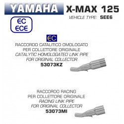 Raccord pot d'échappement ARROW YAMAHA 125 X-MAX 2018-2020