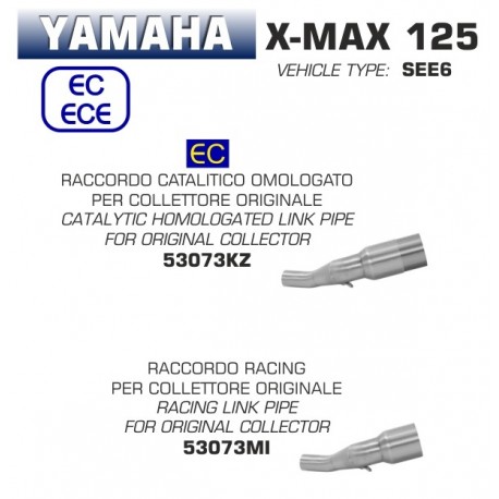 Raccord échappement ARROW YAMAHA 125 X-MAX 2018-2020