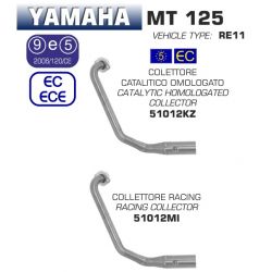Collecteur pot d'Echappement ARROW racing YAMAHA MT 125 2014-2019