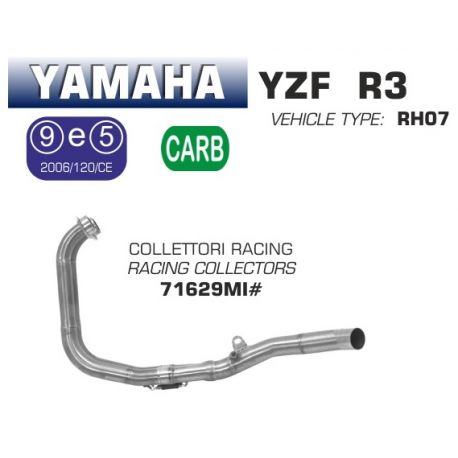 Collecteur d'Echappement racing ARROW YAMAHA YZF-R25 YZF-R3 2015-2016