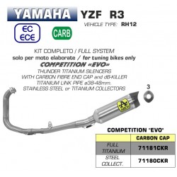 Ligne complete pot d'Echappement ARROW competition EVO YAMAHA YZF R3 2017-2021