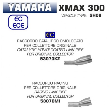 Raccord d'Echappement ARROW YAMAHA 300 X-MAX 2017-2020