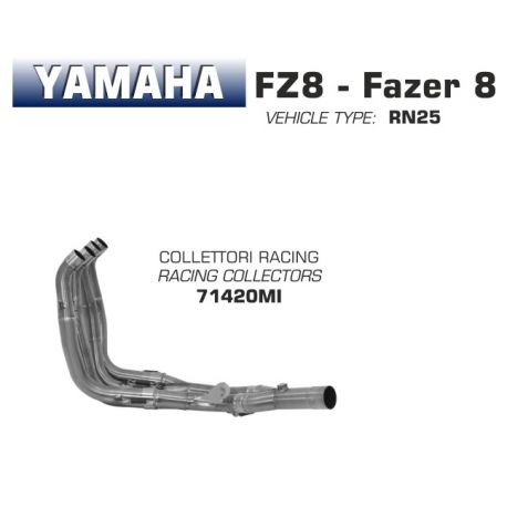 Collecteur d'Echappement racing ARROW YAMAHA FZ8 FZ8 FAZER 2010-2016