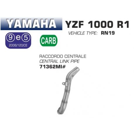 Raccord d'Echappement central ARROW YAMAHA YZF-R1 2007-2008