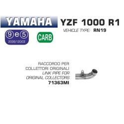 Raccord pot d'Echappement ARROW pour collecteur d'origine YAMAHA YZF-R1 2007-2008