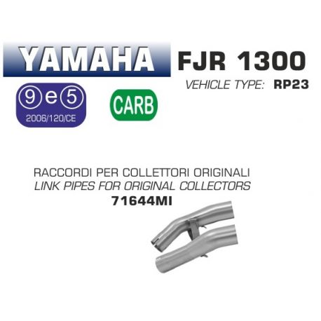 Raccord d'Echappement ARROW pour collecteur d'origine YAMAHA FJR 1300 2016
