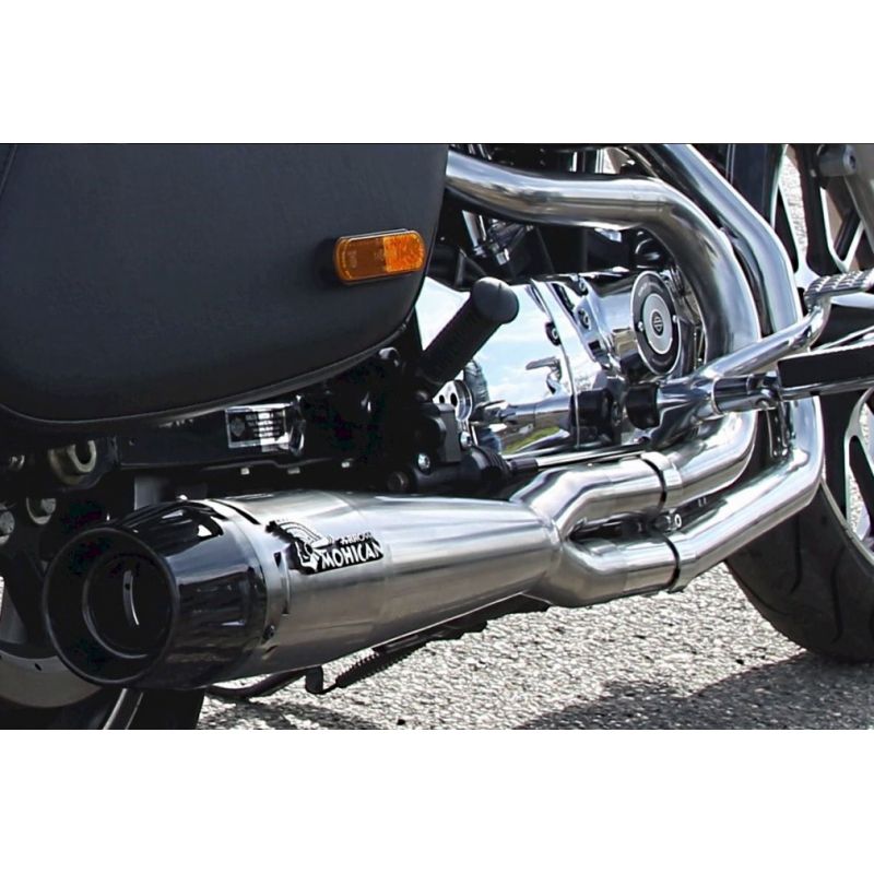 Ligne complète pot d'échappement moto custom 2 en 1 le MOHICAN pour