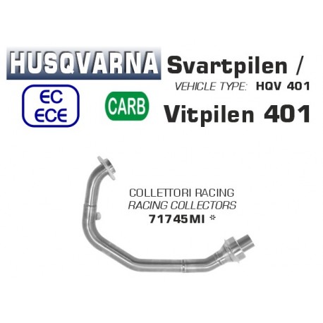 Collecteur racing d'echappement ARROW HUSQVARNA 401 SVARTPILEN 401 VITPILEN 2020