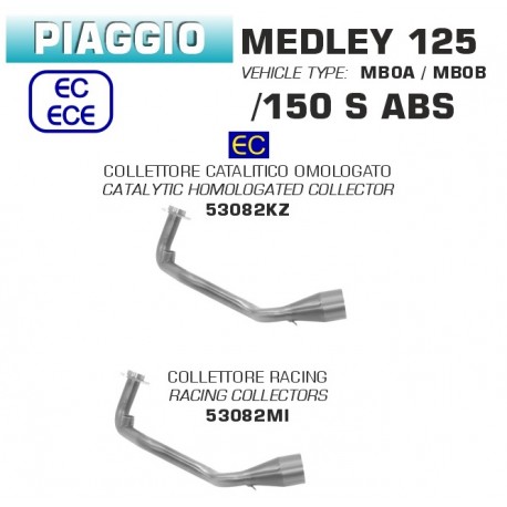 Collecteur d'Echappement ARROW PIAGGIO 125 MEDLEY 150 MEDLEY 2020 à 2023