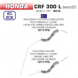 Raccord central pot d'Echappement ARROW X-KONE HONDA CRF 300 L 2021-2023