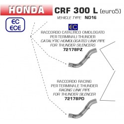 Raccord central pot d'Echappement ARROW THUNDER HONDA CRF 300 L 2021-2023