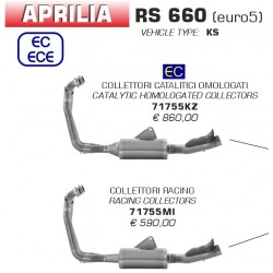 Collecteur pot d'Echappement racing ARROW pour silencieux ARROW APRILIA RS 660 TUONO 660 2020-2024