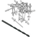 kit de 20 rivets et 1 foret adapté pour échappement moto