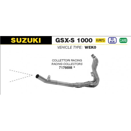 Collecteur d'échappement racing ARROW GSX-S 1000 GSX-S 1000 GT GSX-S 1000 GX