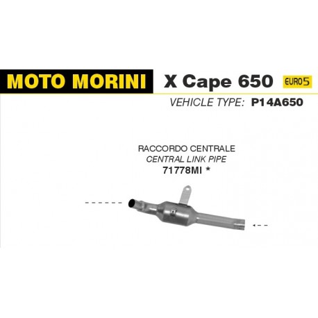 Raccord d'Echappement racing MOTO MORINI X CAPE 650 2022-2023