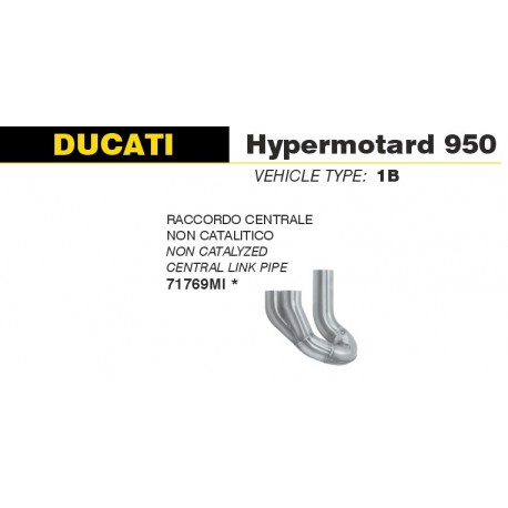 Raccord d'Echappement racing décatalysé ARROW DUCATI 950 HYPERMOTARD 2022-2023