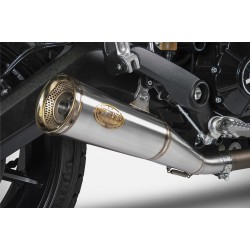 Silencieux Pot d'Echappement Zard Zuma Logo et embout Bronze Ducati 800 SCRAMBLER 2021-2022