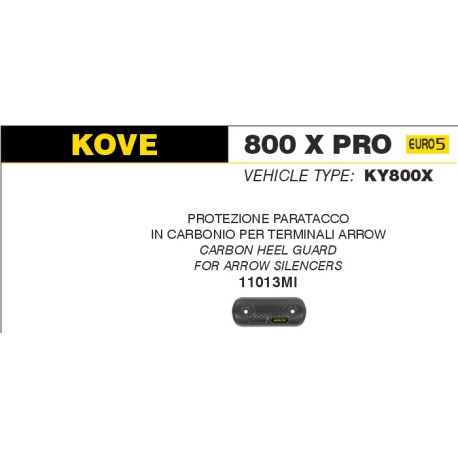 Pare-chaleur en carbone d'Echappement Arrow KOVE 800X PRO