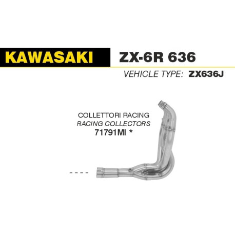 Collecteur racing d'Echappement ARROW KAWASAKI ZX-6R 636 2024-2025