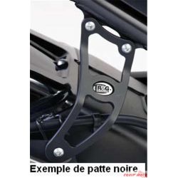 Patte de fixation pot d'échappement R&G RACING Kawasaki ZX6R NOIR 2009-2013 avec cache orifice coté gauche