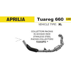 Collecteur racing pot d'échappement ARROW APRILIA 660 TUAREG 2025
