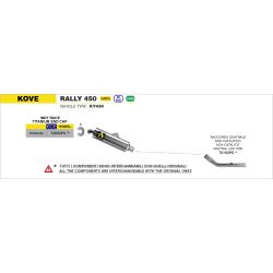Raccord racing pot d'Echappement ARROW KOVE 450 RALLY 2023-2024