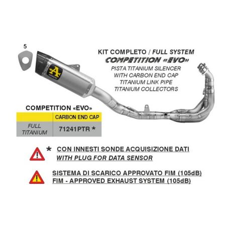 Ligne d'échappement compétition ARROW YAMAHA YZF-R9 2025