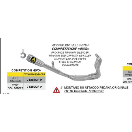 Ligne d'échappement compétition EVO ARROW BMW M1000RR 2025-2026
