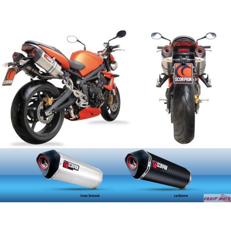 Echappement scorpion red power TRIUMPH 675 STREET TRIPLE 2008-2012